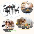 thumbnail image 3 of EDTara Modern Folding Card Table & Chair Set, Leather Padded Cushioned Chairs, Durable Steel Frame, Square Folding Table for Dining or Game Room, 3 of 8