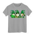 thumbnail image 1 of PMVFHDE Hauts d'Été pour Filles T-Shirts pour Fille Hauts Mignons Hauts Courts pour Fille Hauts de Sortie pour Fille T-Shirt à Manches Courtes pour Filles T-Shirt d'Été à Col Rond Coupe Décontractée T-Shirts Basiques Gris, 4-5 Ans, 1 of 4