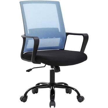 BestOffice Ergonomic Adjustable Swivel Office Chair with Lumbar Support & Wheels for Home Office, Blue