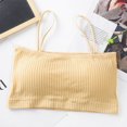 thumbnail image 1 of CHUANK Sports Bras for Women Bandeau Padded Ribbed Bralette Adjustable Strap Workout Square Neck Seamless Crop Top Backless Gray One Size, 1 of 8