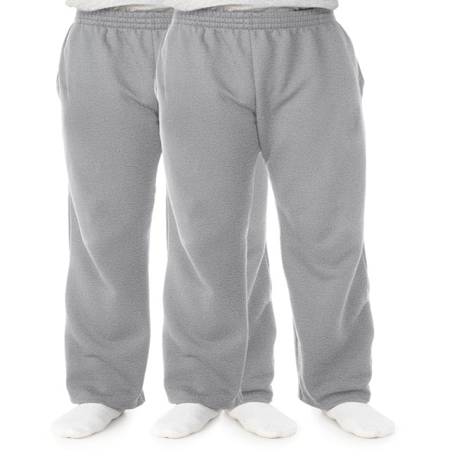 Men‘s and Big Men‘s Fleece Open Bottom Sweatpants 2 Pack