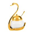thumbnail image 1 of GROWTH TANK Sugar Container Porcelain Canister Spice Container for Sugar Wedding Buffets gold, 1 of 9