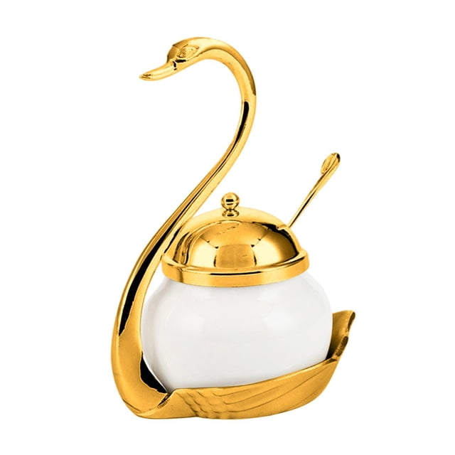 GROWTH TANK Sugar Container Porcelain Canister Spice Container for Sugar Wedding Buffets gold