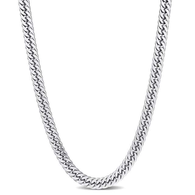 Miabella Sterling Silver Double Fancy Curb Link Necklace