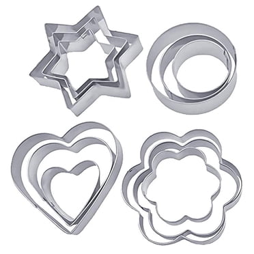 12Pc Cookie Cutter Cutting of Biscuits in Stainless Steel Forms Biscuits Flower