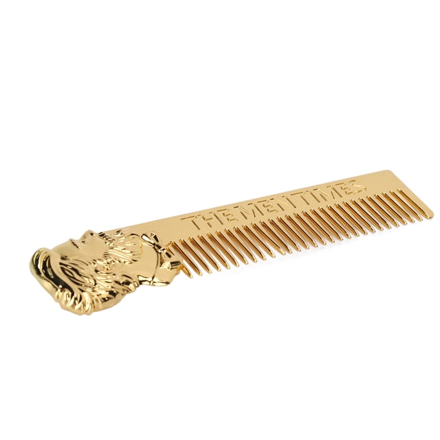 Beard Styling Comb, Unique Stylish Beard Comb Smoothing Comb Teeth For Office For Travel For Home Gold
