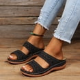thumbnail image 4 of IUJSOY Womens Sandals Wedge Shoes Slip on Wide Width Sandals Orthopedic Arch Support Slides Sandals, 4 of 7