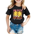 thumbnail image 1 of LUOGENLI T-Shirt pour Filles Enfants Mode Décontractée Imprimé Col Rond Ample Manche Courte T-Shirt Haut Maxi Hauts Ensemble Tendance Noir 10-11 Ans, 1 of 5