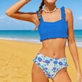 thumbnail image 2 of RXMEKW Two-Piece Swimsuit Set With Floral Print for Girls, Kids' Ruffle Bikini, UPF 50+ Sun Protection, Soft Stretch Fabric for Beach and Pool, 2 of 9