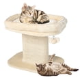 thumbnail image 1 of Gymax Arbre à Chat Moderne Tour pour Chat Tour d'Activités pour Chat avec Grand Perchoir en Peluche Beige, 1 of 10