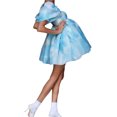 thumbnail image 2 of SAYOO Robe Femme Dos Nu Courte Princesse Robe à Bulles, Robe Mini à Manches Courtes Florale Robe Décontractée à Encolure Carrée Robe d'Été pour Femmes Robes Courtes de Rue pour Filles Robes de Plage Robes Courtes de Fée pour Adolescentes, 2 of 6