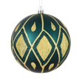 thumbnail image 1 of Vickerman N188162D 4.75 in. Sea Blue Matte Ball Ornament with Glitter Diamond Pattern  4 per Pack, 1 of 1