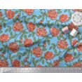 thumbnail image 2 of Soimoi Poly Georgette Fabric Leaves & Rose Floral Printed Fabric 1 Yard 52 Inch Wide, 2 of 3