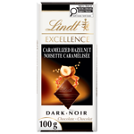 Lindt EXCELLENCE Caramelized Barre de chocolat noir aux noisettes, 100g
