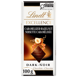 Lindt EXCELLENCE Caramelized Barre de chocolat noir aux noisettes, 100g