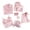 Pink, variant on Teissuly Womens Pajamas Homewear Pajamas Sets Faux Silk Pyjama Nightwear Sleepwear Seven PC Sets