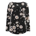 thumbnail image 5 of Hauts pour Femmes Décontracté Ample Col Rond Bouton Manches Longues Imprimé Blouses d'Été pour Femmes 2023 en Solde, 5 of 5