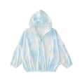 thumbnail image 1 of Chandail à Capuchon à Fermeture à Glissière de Protection Solaire pour Enfants, Léger, Manches Longues, Maillot Dermoprotecteur avec Capuchon, Couvre-Maillot de Bain, Bleu, 5 Ans-7 Ans, 1 of 6