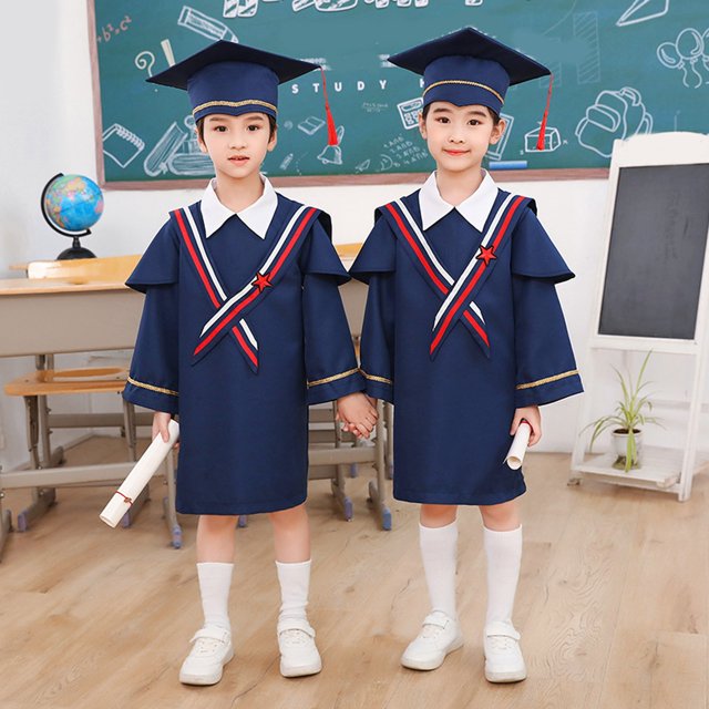 Kids Graduation Robe Graduation Gown and Cap Two Pieces Outfit Sets Graduation Ceremony Outfit Size 7-8 Years Kids Clothing
