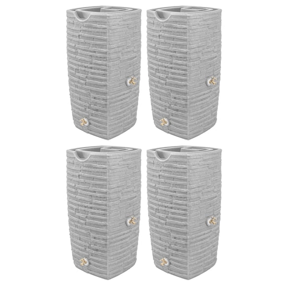 Good Ideas Impressions Riverwalk 50 Gal Rain Saver, Light Granite (4 Pack)