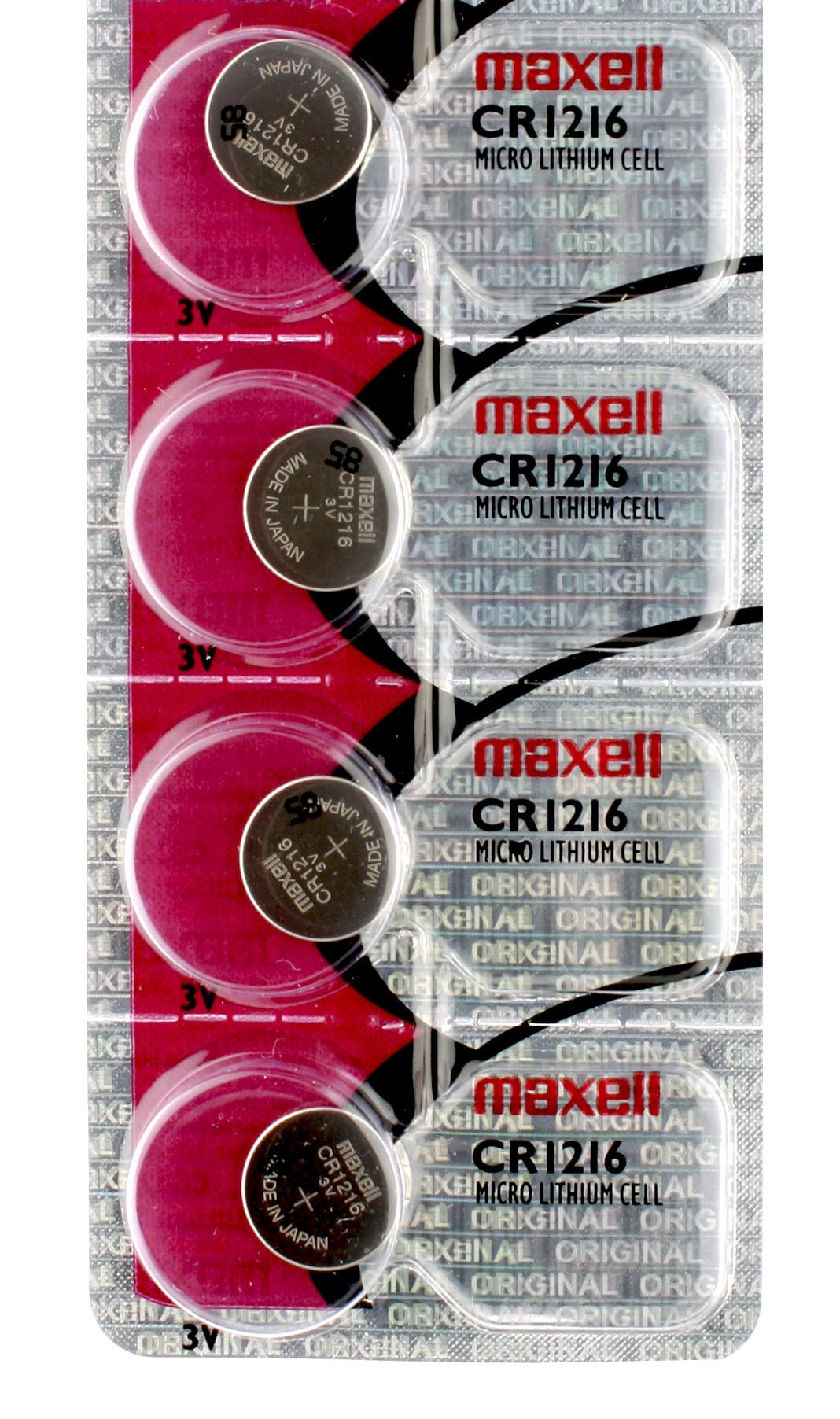 4 x Maxell CR1216 Batteries, Lithium Battery 1216