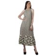 thumbnail image 2 of Moomaya Robe Longue Imprimée pour Femmes, Fente avant, Aguichant, Sans Manches, en Rayonne, Robe de Mariage, 2 of 4