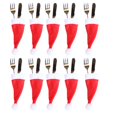 thumbnail image 2 of Christmas Hat Cap Tableware Cutlery Silverware Holder slicer; fruit Pockets Spoon Dinner Case Box Decoration Fork, 2 of 4