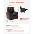 thumbnail image 3 of VEVOR Fauteuil Inclinable pour Enfants en Cuir PU, Fauteuil Inclinable pour Tout-Petits avec Porte-Gobelet (Brun), 3 of 9