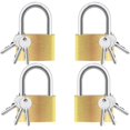 thumbnail image 1 of SUTENGDA Small Keyed Padlocks 4 Pcs 30mm Solid Brass Padlock with Same Keys 12 Pcs  Solid Brass Padlock with Key for Gate  Gym Locker  Tool Box, 1 of 7