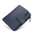 thumbnail image 2 of pitrice Fashion Women Wallets Solid Color PU Short Design Card Holder Zipper Hasp Purse Simple Style Handbag Coin Keys Bag Dark blue, 2 of 9