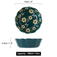 thumbnail image 3 of Qeeadeea Small Round Baking Dish Set Of 2, Colorful Ceramic Pie Pan, Round Ceramic Pie Plate-green-flower, 3 of 7