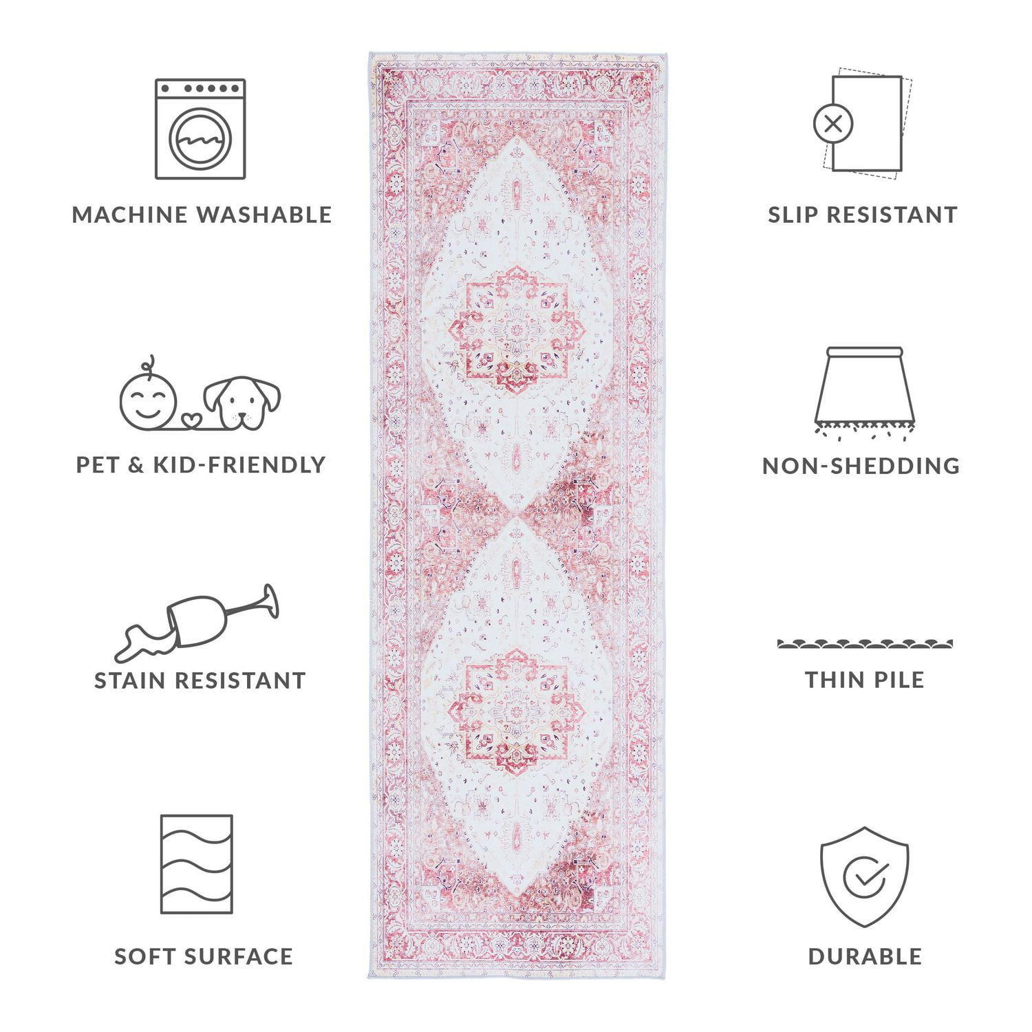 SAFAVIEH Tuscon Herbert Tapis Traditionnel Lavable en Machine