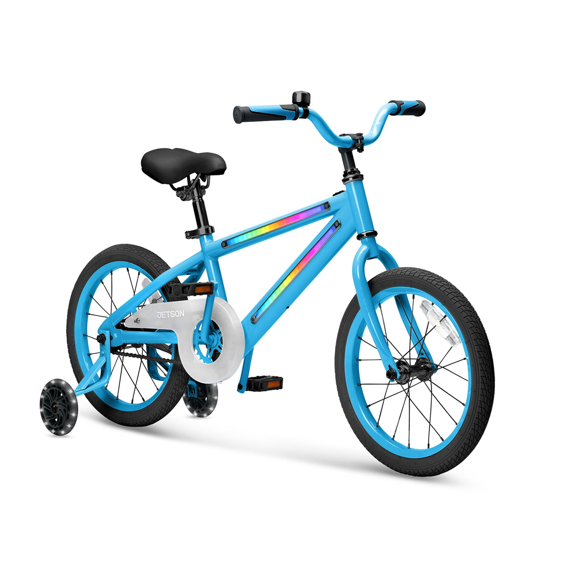 Jetson Light Rider 16" LED Kids Bike with Coaster Brakes and Training Wheels, Blue