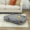 thumbnail image 3 of PawHut Elevated Washable Dog Sofa for Large Dogs, Dark Grey, 3 of 10
