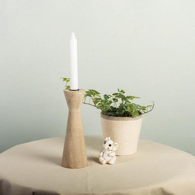 Chandelier Conique en Bois