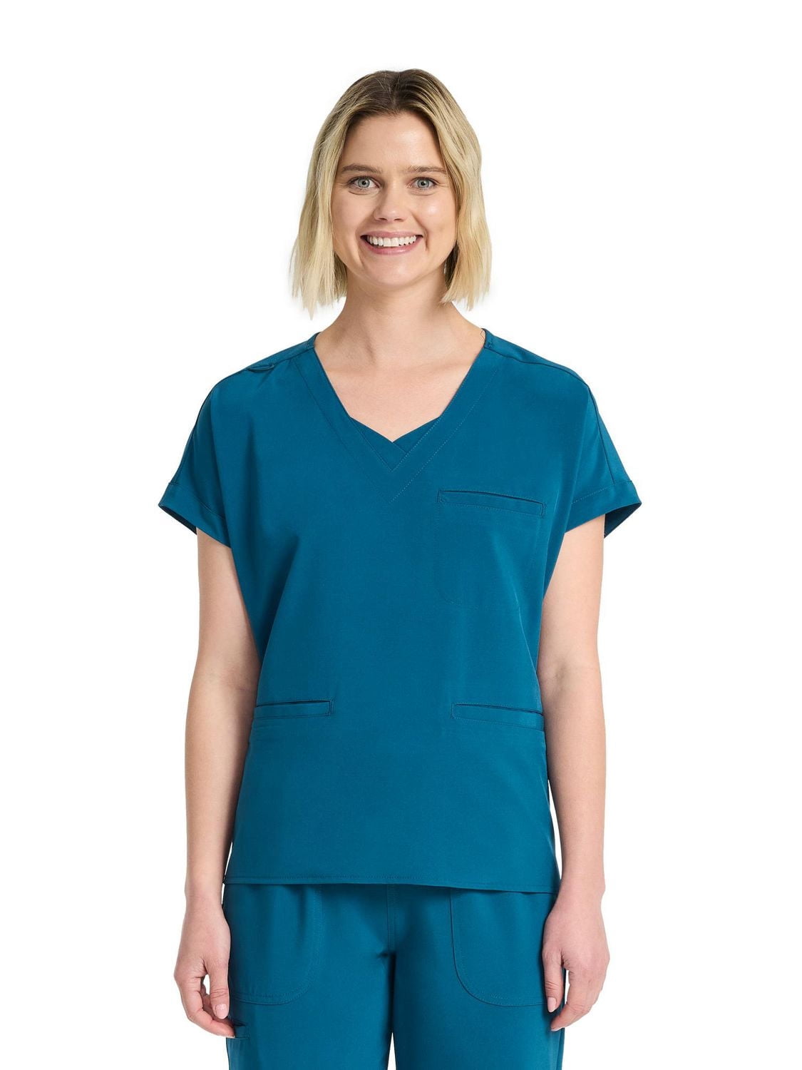 Scrubstar Women's Fashion Relaxed Fit Stretch V-Neck Scrub Top WC672A