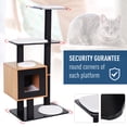 thumbnail image 3 of PawHut 47" Wood Cat Tree, Cat Condo Tower with Scratching Post, Toy Ball, Black, 3 of 9