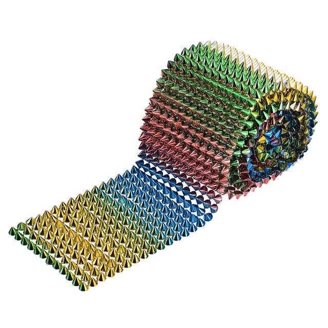 Unique Bargains Colorful Plastic Flat Back Spike Rivet Punk Trim Ribbon 2 Yards