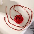 thumbnail image 3 of LinYooLi Collier Ras du Cou Fleuri pour Femmes Collier Gothique Floral à Lacets Collier Rose Long Collier en Velours pour Mariage Fête d'Été, 3 of 7