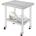 thumbnail image 1 of VEVOR Table de Travail en Acier Inoxydable avec Roues 24 x 30 Table de Préparation avec Roulettes Table de Travail Robuste pour Cuisine Commerciale Restaurant Affaires (24 x 30 x 32 Pouces), 1 of 9