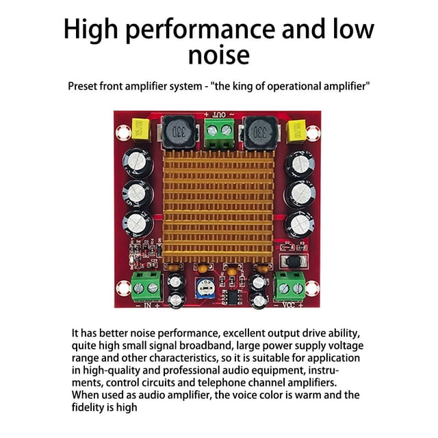 Langgg Puissance Amplificateur Carte Remplacement DC 12-26V Unique Canal aux Entrées Haut-Parleur Soundbox Amp Module Réduction de Bruit Circuit