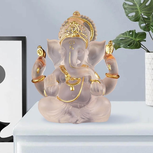 Ganesha Figurine Indian Fengshui Lord Ganesh Statues Home Ornaments Figurines Sculpture Ornaments Crafts White