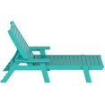 thumbnail image 3 of Costaelm Chaise Longue Inclinable en Plastique HDPE pour Extérieur - Ensemble de 1, Turquoise, 3 of 6
