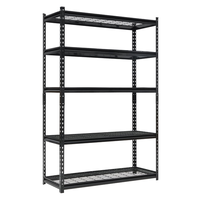 BeesClover Heavy Duty Metal Shelving Unit 5-Tier, Garage Kitchen Pantry Storage Shelves with High Weight Capacity, Adjustable Shelving for Basement Bathroom Laundry Room