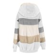 thumbnail image 4 of FAIWAD Women's Full Zip Fuzzy Fleece Hooded Coat Color Block Drawstring Fall Winter Warm Coat with Pockets, 4 of 5
