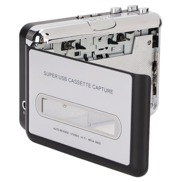 QIILU Lecteur de Musique sur Bande, Convertisseur de Bande Stéréo 3.5mm USB Portable avec Écouteurs pour PC Portable, Lecteur de Cassette Portable