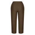 thumbnail image 5 of Timegard Plus Size Pants for Women Elastic Waist Solid Color Comfy Fall Casual Crop Pants with Pockets, 5 of 5