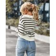 thumbnail image 4 of Pull Rayé Printemps et Automne 2023 pour Femmes Doux Confortable Chaud Haut Décontracté pour Femmes, 4 of 5