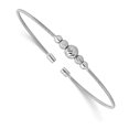 thumbnail image 1 of Diamond2Deal 925 Sterling Silver Rhodium-plated D/C Beaded Cuff Bangle for Women, 1 of 6