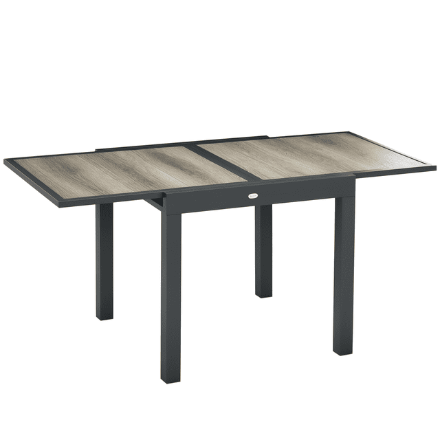 Outsunny Table à Manger d'Extérieur Extensible avec Cadre en Aluminium, pour Balcon (1 Unité)